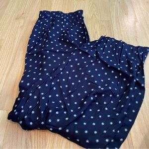 Vintage Sport women’s XL 100% elastic waist pull on pants navy blue pattern